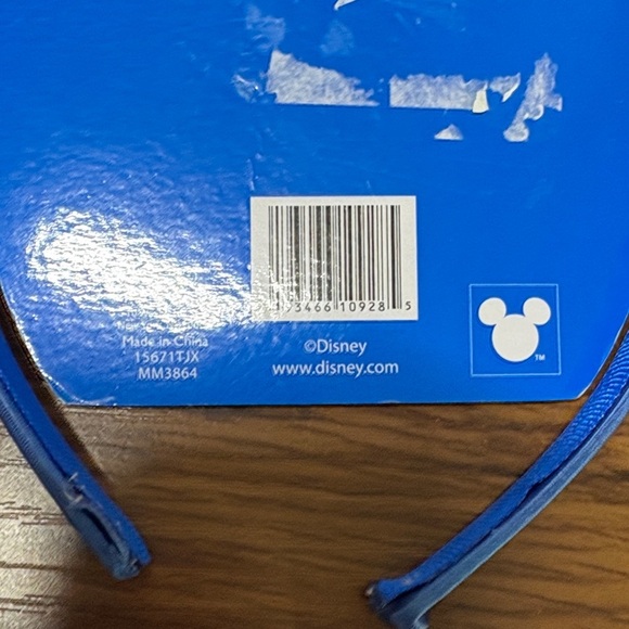 Disney Red and White Striped Headband with Blue Sequin Bow - Picture 3 of 3